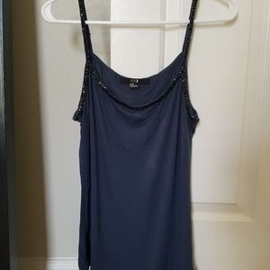 Navy cami with beaded straps